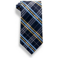 Navy Blue Plaid Silk Tie